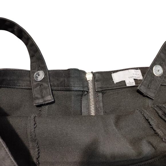 Ten Sixty Sherman Side Button Square Neck Denim Dress Sleeveless Black Womens L - Picture 6 of 10
